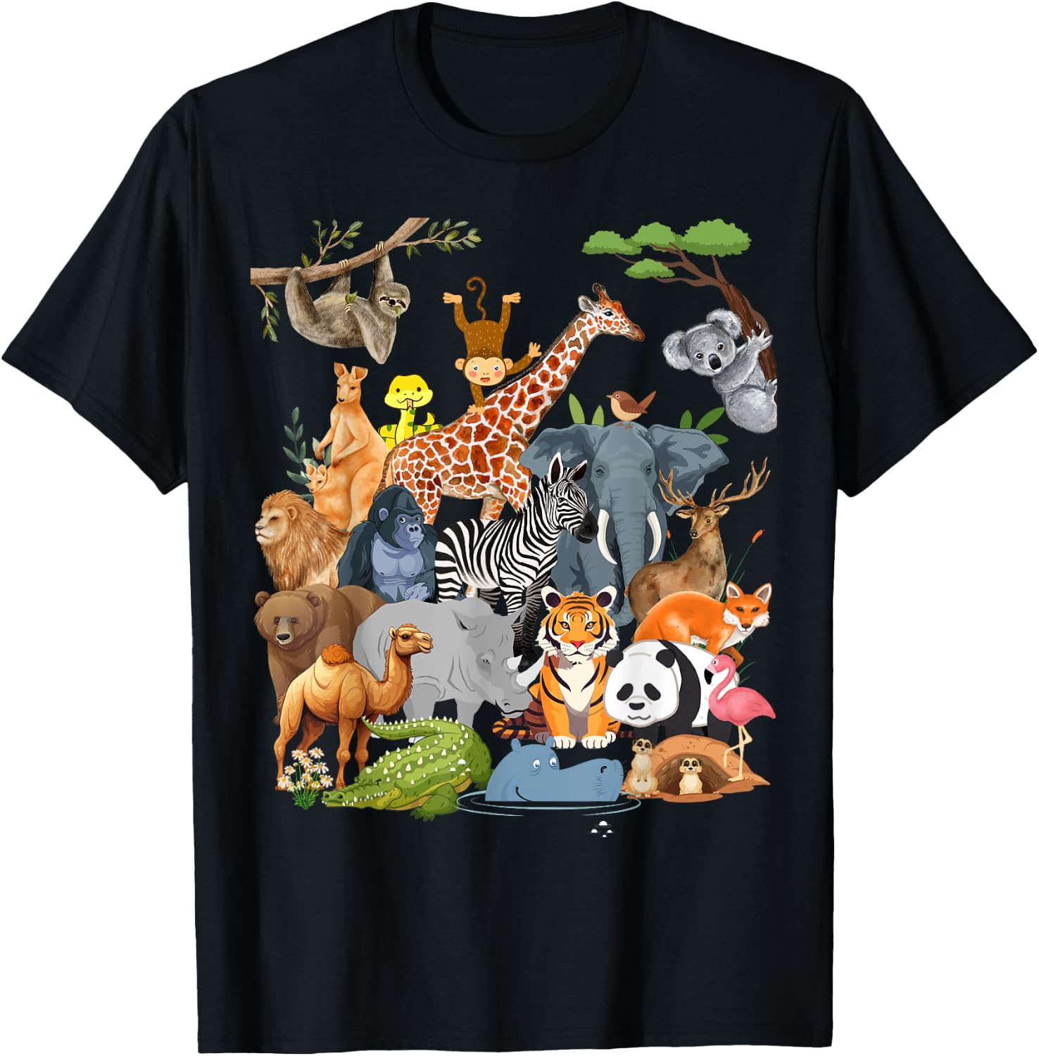 Kids Outdoor Zoo - Мужская футболка с графическим принтом, повседневная