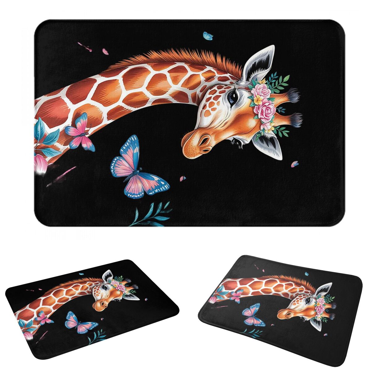 Kids Outdoor Floor Cushions - Милый жираф с цветами | Детский