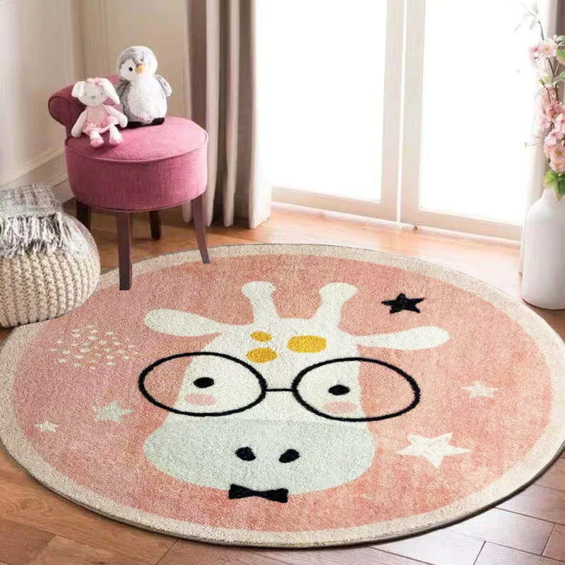 Kids Outdoor Floor Cushions - Круглый коврик с рисунком жирафа для