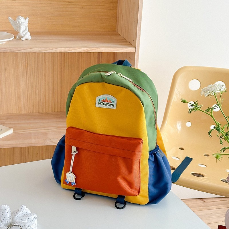 Kids Outdoor Backpack - Новый детский рюкзак с цветными блоками,