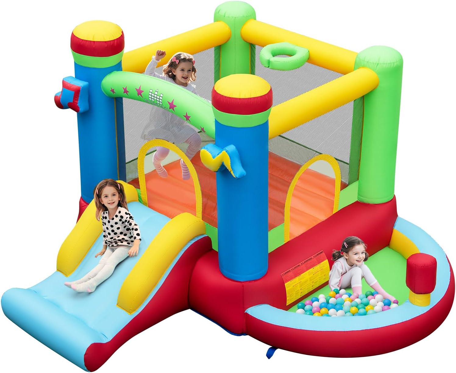 Kids Outdoor Jump House - Надувной батут с бассейном с шариками,