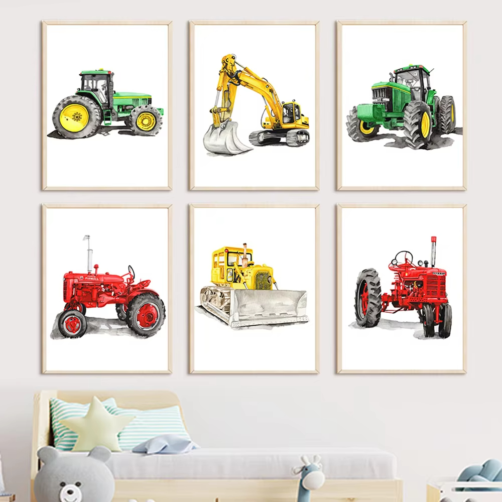Kids Outdoor Digger - Картина на холсте с изображением экскаватора,