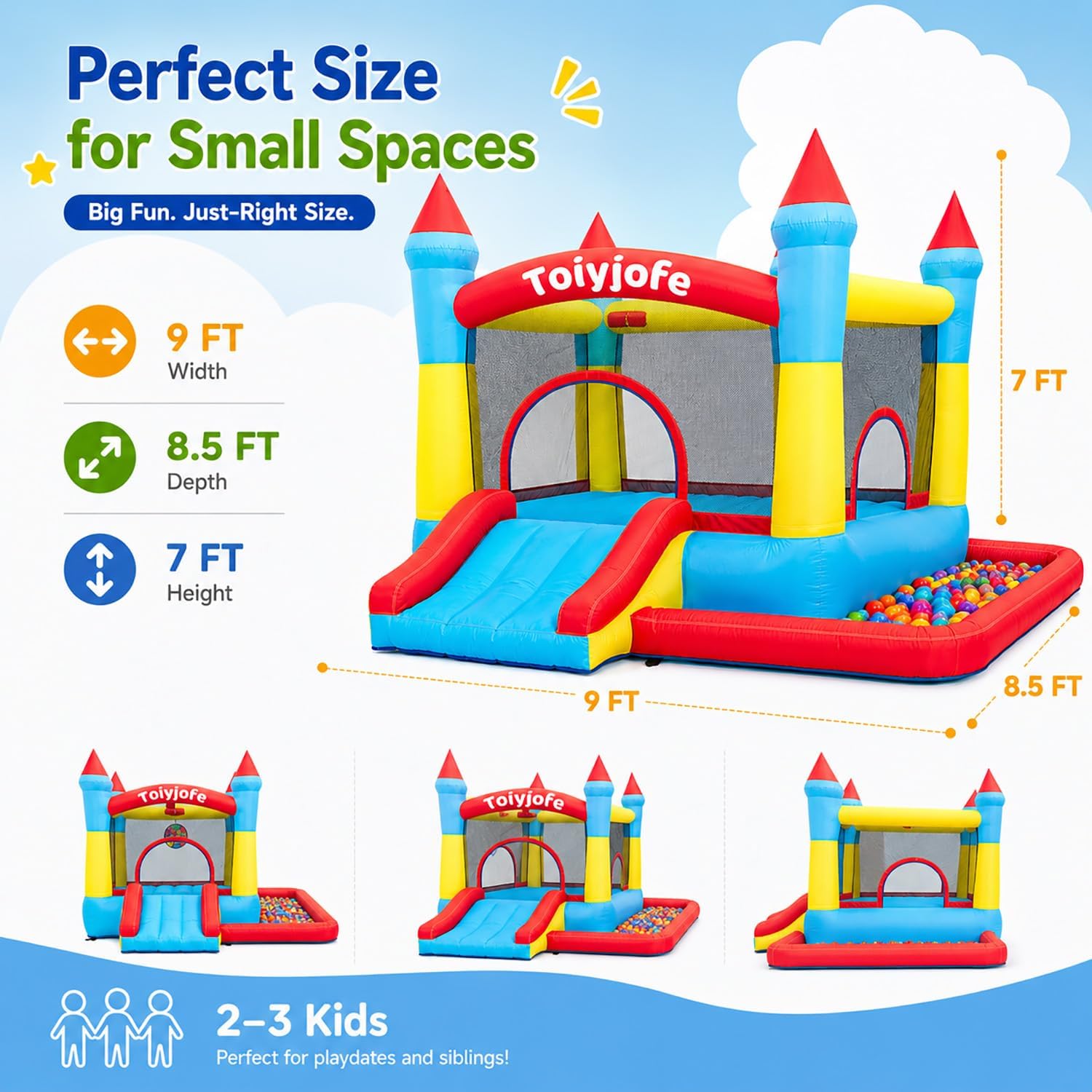 Надувной батут для детей 3-6 л – обзор и цена Kids Outdoor Jump House