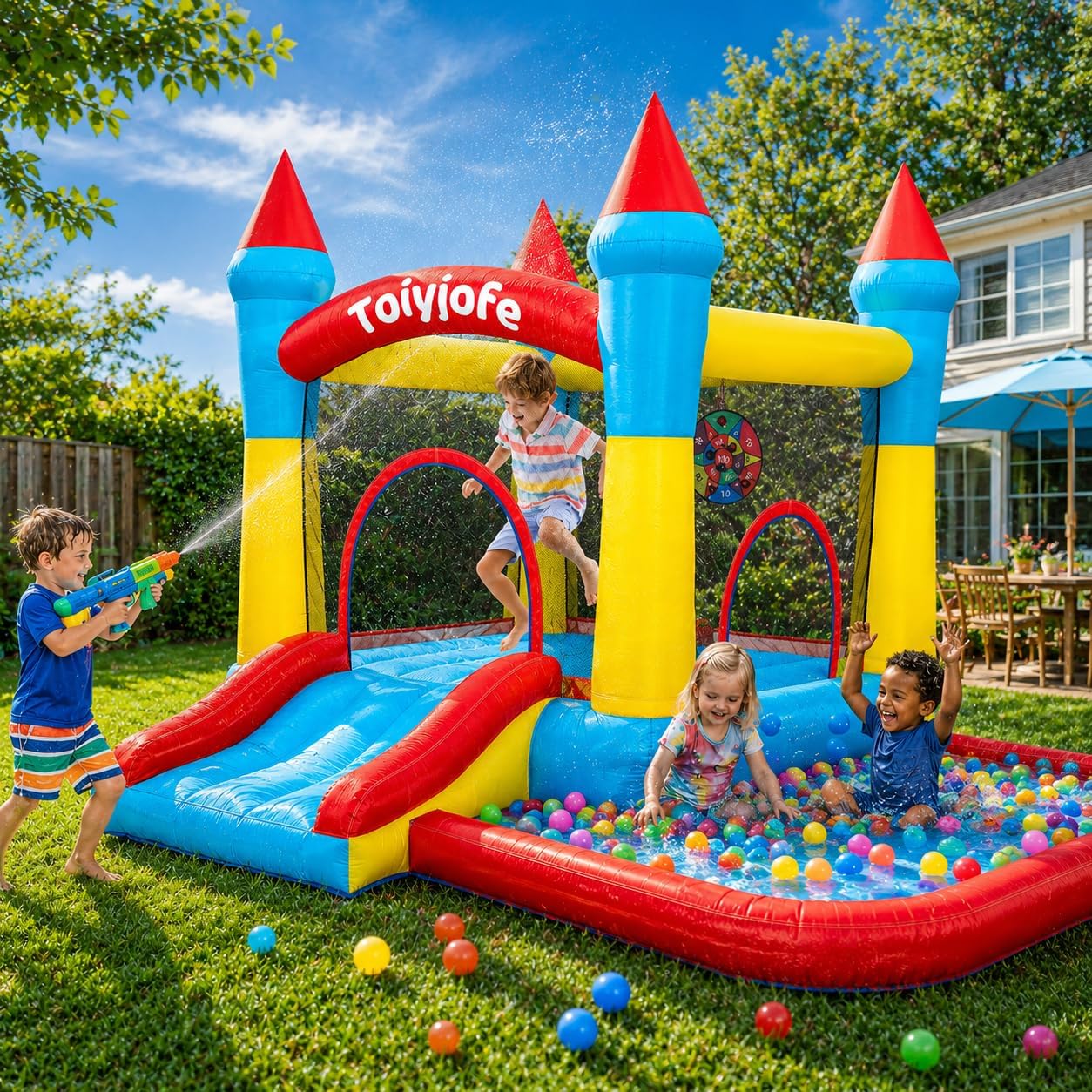 Надувной батут для детей 3-6 л – обзор и цена Kids Outdoor Jump House
