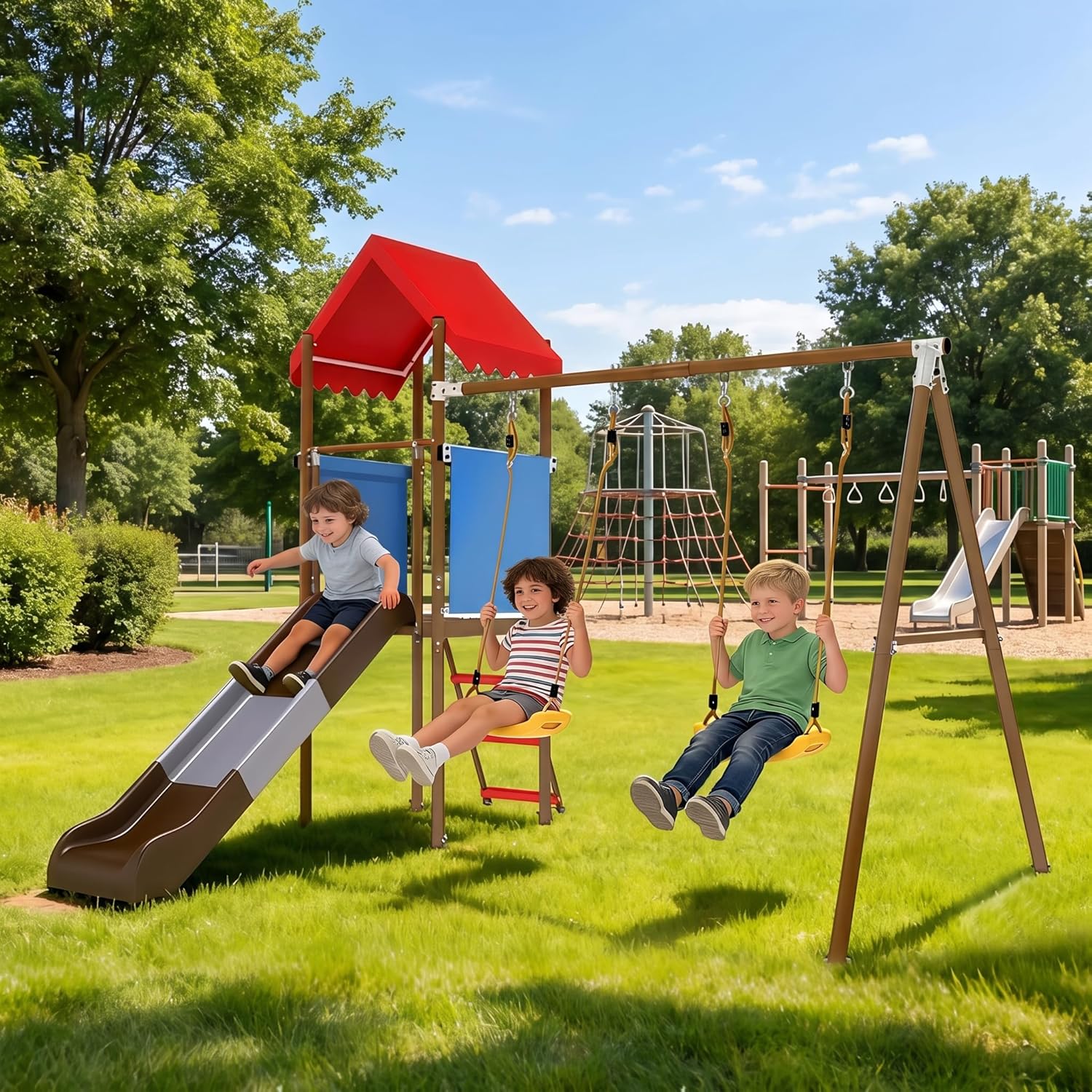 Металлическая качельная площад – обзор и цена Kids Outdoor Garden Set