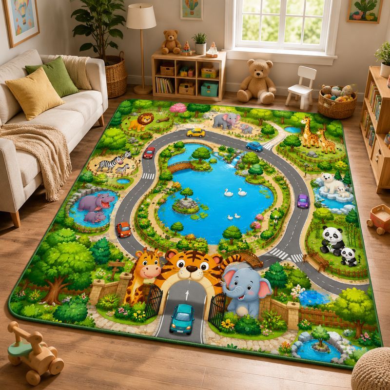 Детский игровой коврик VIKAMA  – обзор и цена Kids Outdoor Zoo