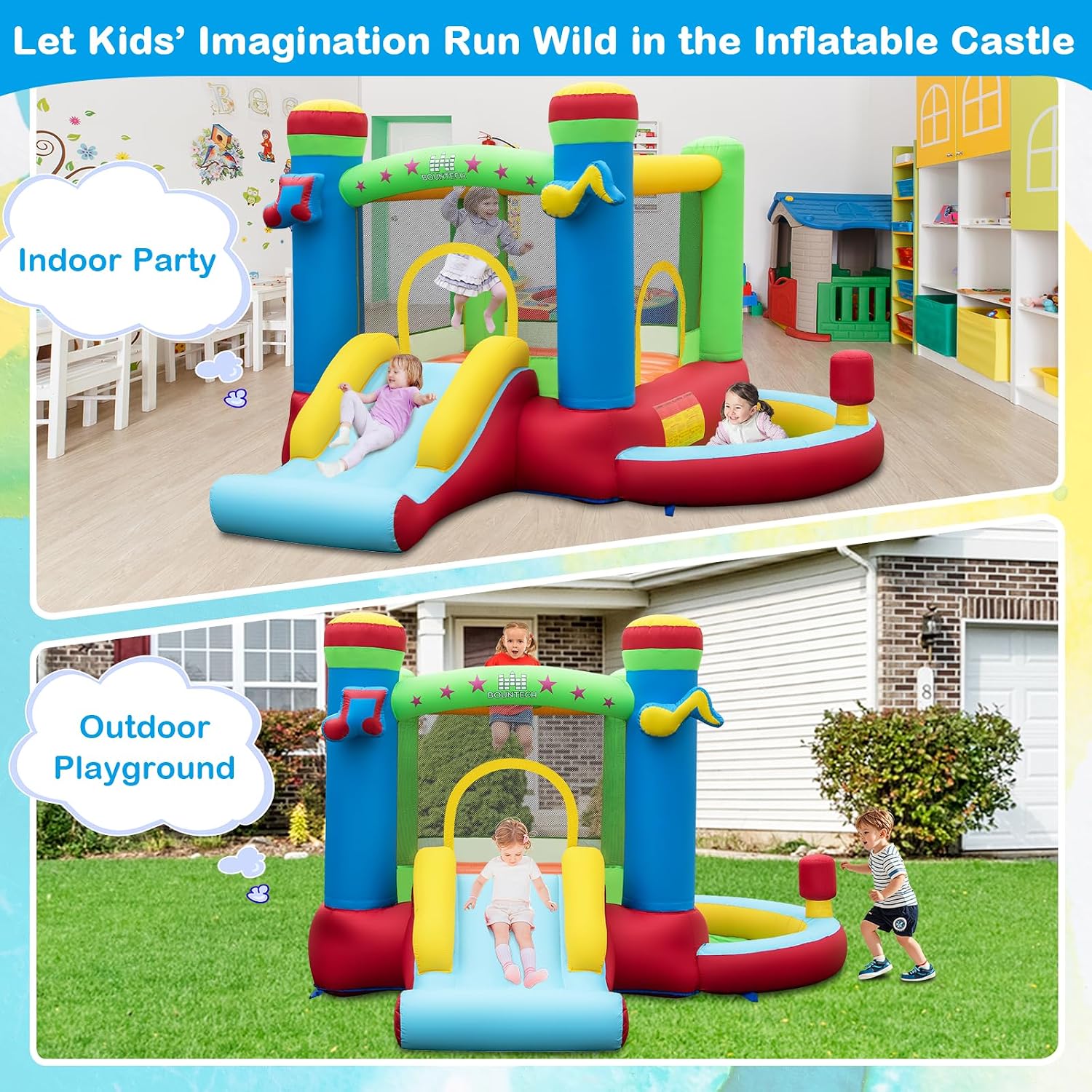 Надувной батут с бассейном с ш – обзор и цена Kids Outdoor Jump House